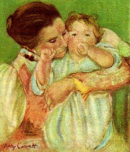 Mary Cassatt moder och barn oil painting image